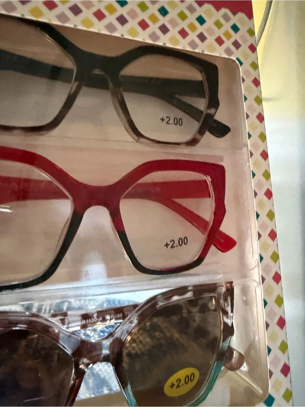 Tahari Reading Glasses 3-Pack - Black, Red, Tortoiseshell +2.00 Sun readers